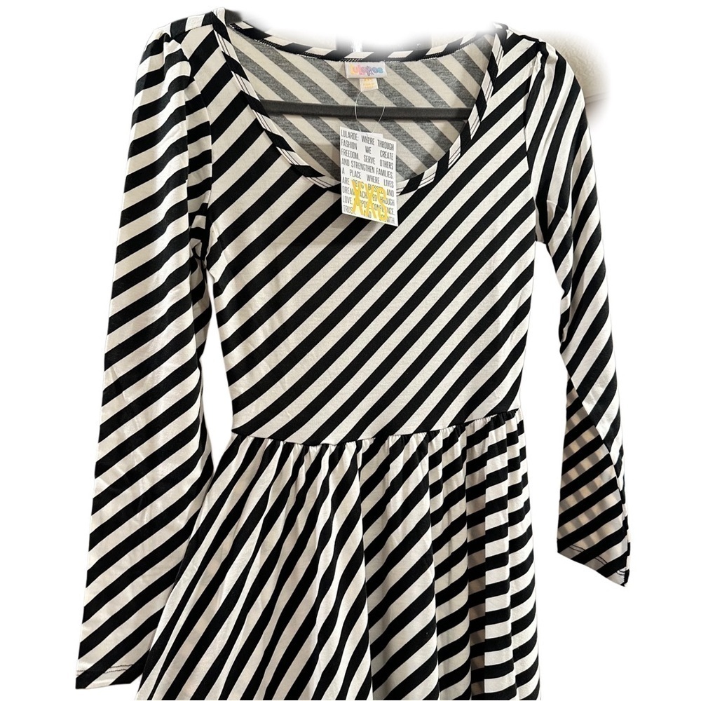 LulaRoe Ryane Dress Long Sleeve High Low Hemline Empire Waist Loose Skirt 0-00 - Picture 7 of 12